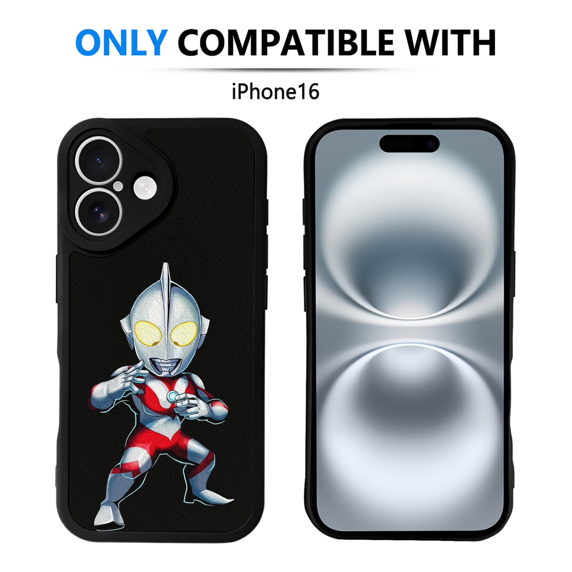 （画像用） ウルトラマン Ultraman 【iPhone 16シリーズ対応】シリコンスマホケース（レザー調） 材質：シリコン